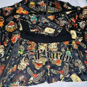 Ed Hardy Multicolor Graphic Jacket and Shorts